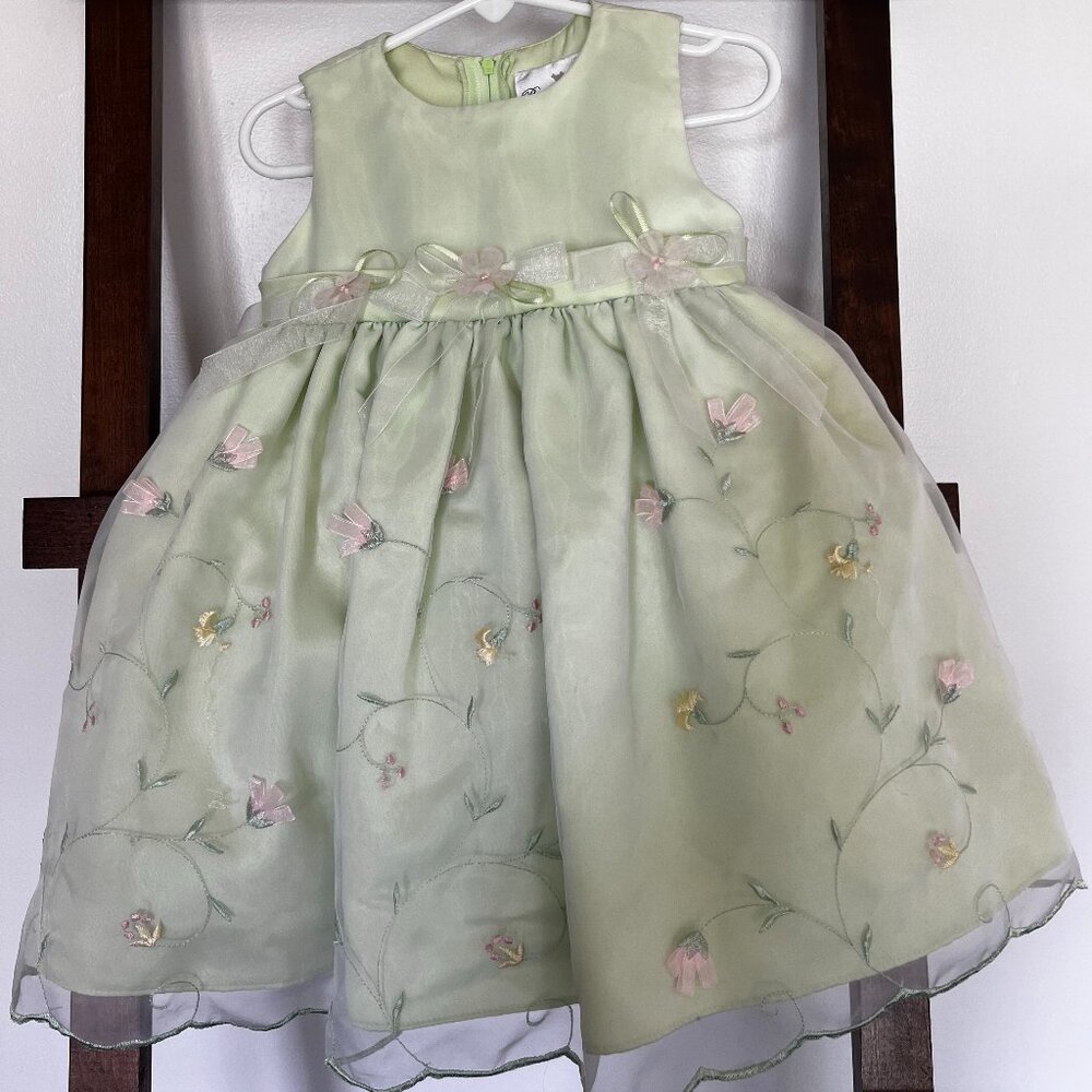 Embroidered Floral Toddler Party Dress